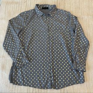 Monarc Gold Polka Dot Button-Down shirt size S
